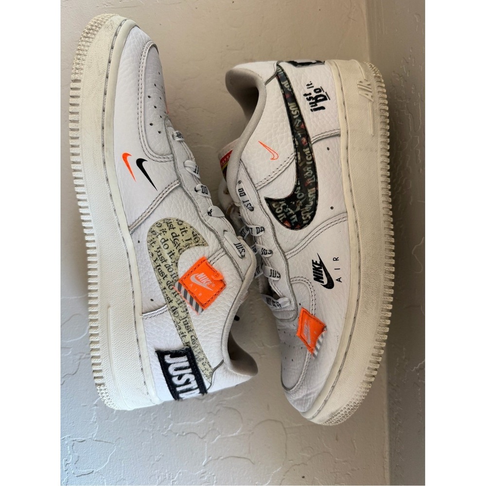 Nike Air Force 1 Low 'Just Do It' White (Big Kids/Youth 6Y / Women's 7.5) - Picture 10 of 11